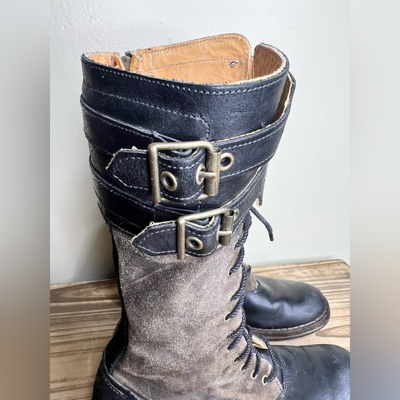 Timberland boot co Lucille lace up high boot two tone leather 6 zip - Picture 6 of 14